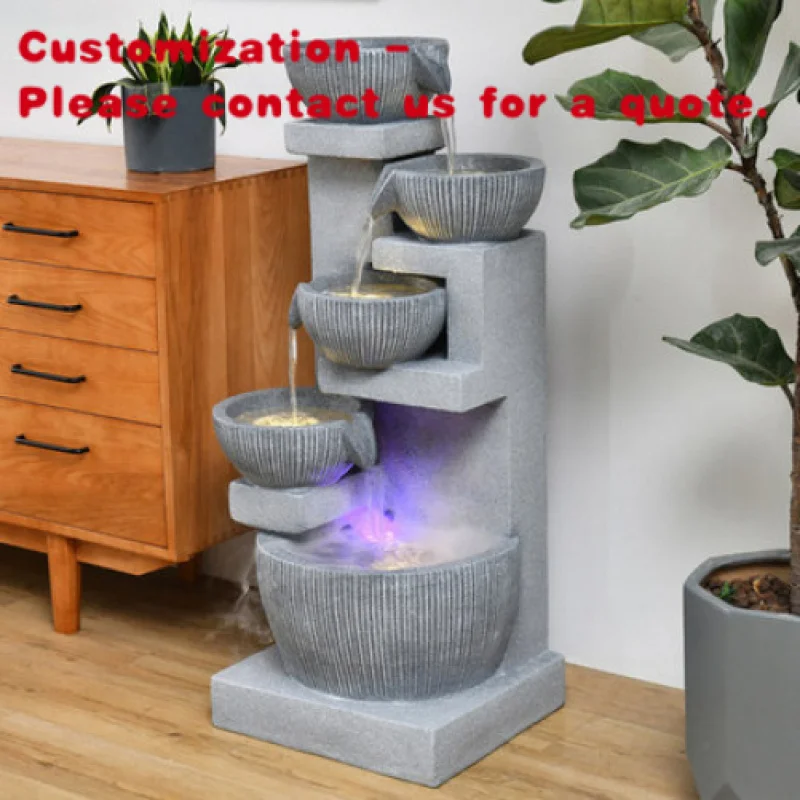 

custom.Lucky Office Curtain Wall Outdoor Courtyard Rockery and Fountain Resin Style Love Landscaping Decoration