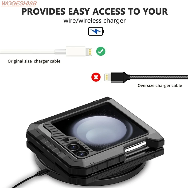 Armor Heavy Duty Protection Phone Case for Samsung Galaxy Z Flip5 360 Shockproof Metal Tank Cover Fundas for Galaxy Z Flip 5