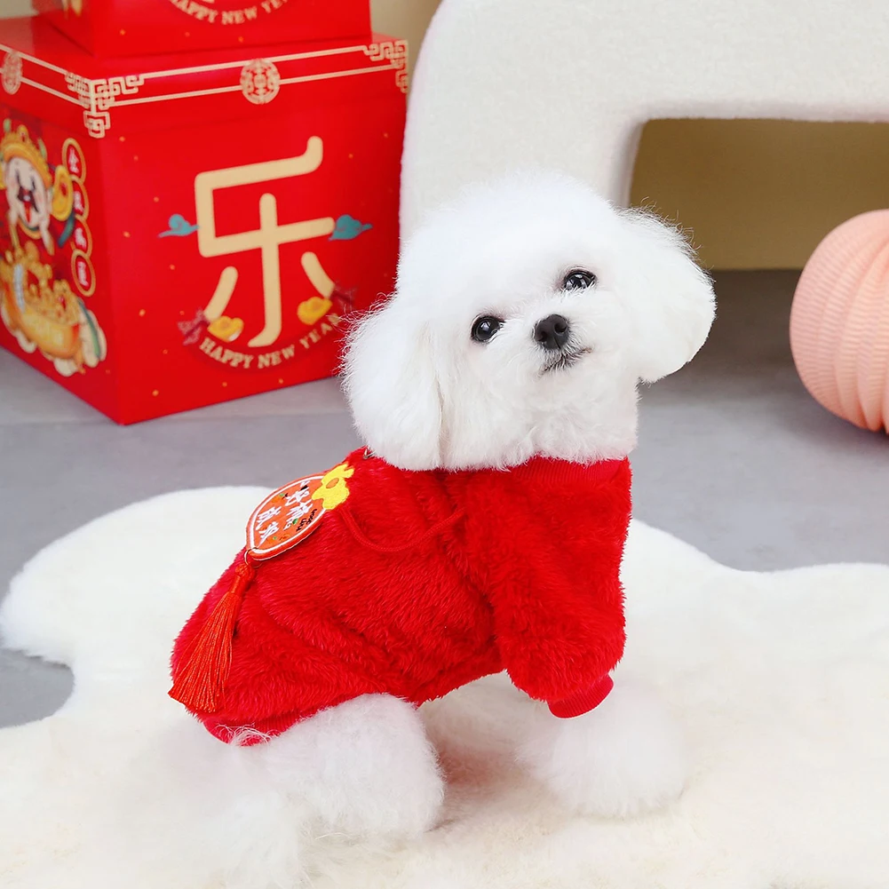 Dog Clothes Chinese Style New Year Winter Pet Costume Dog Outfit Puppy Coat For Small Medium Large Dog Pet Supplies