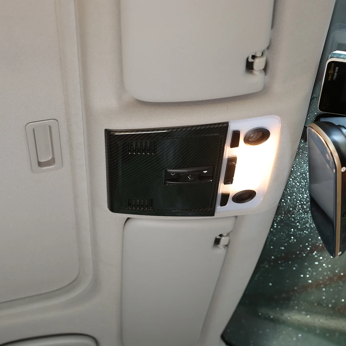 

For BMW E90 3 Series 2005-2012 Carbon Fiber Texture ABS Car Front Row Roof Reading Lamp Decoration Cover Trim Accessories