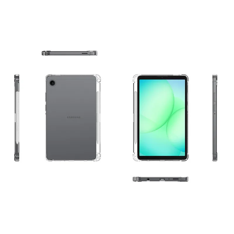 لسامسونج غالاكسي تاب A11 8.7 بوصة 2025 مع فتحة القلم حافظة SM-X130 وسادة هوائية شفافة فوندا A11 + (Plus) 11 "SM-X230 X233 غلاف من البولي يوريثان