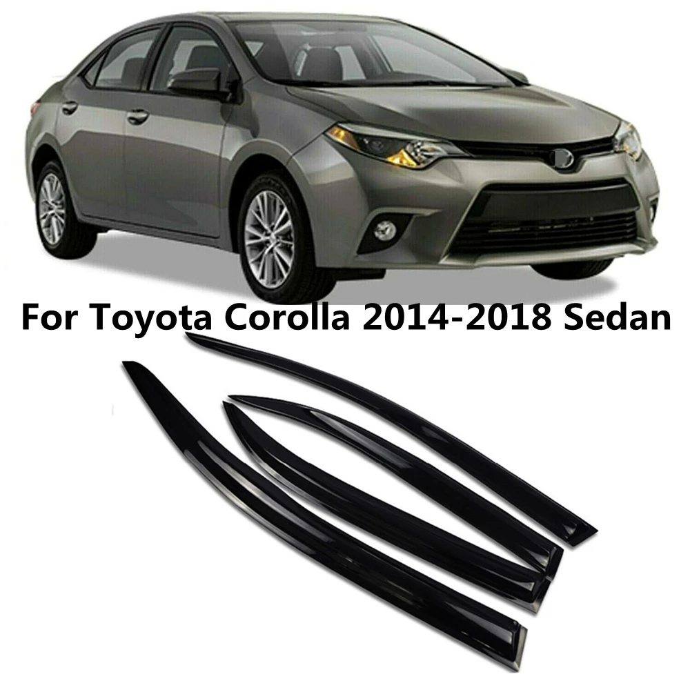 

For Toyota Corolla 2014-2017 Sedan Car Accessories Window Visors Rain Sun Guard Vent Wind Deflector Weathershield Moulding Trim