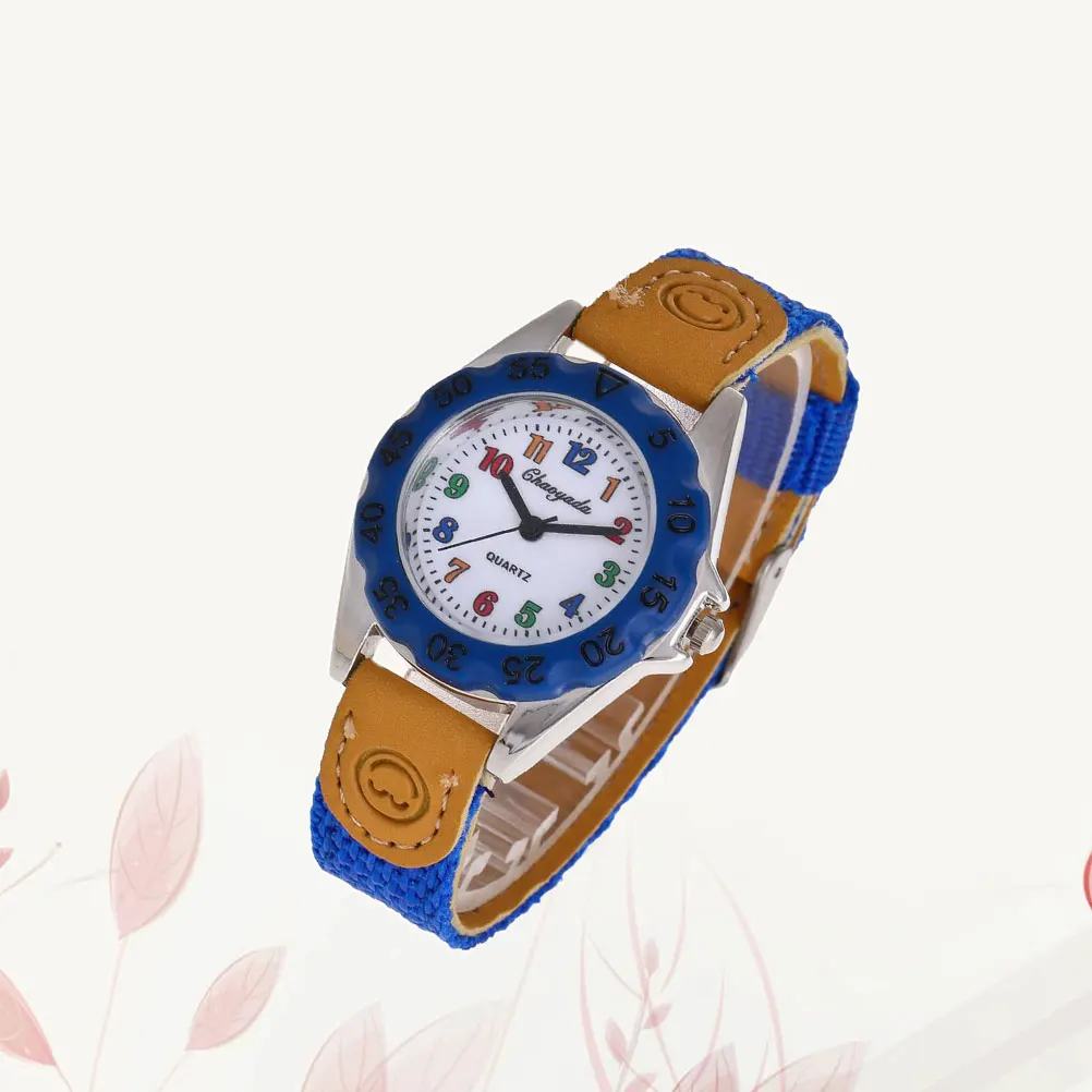 

Cartoon Students Watch For Kids Nylon Strap Creative Quartz Wrist Watch Durable Blue Perfect Gift Children Girls