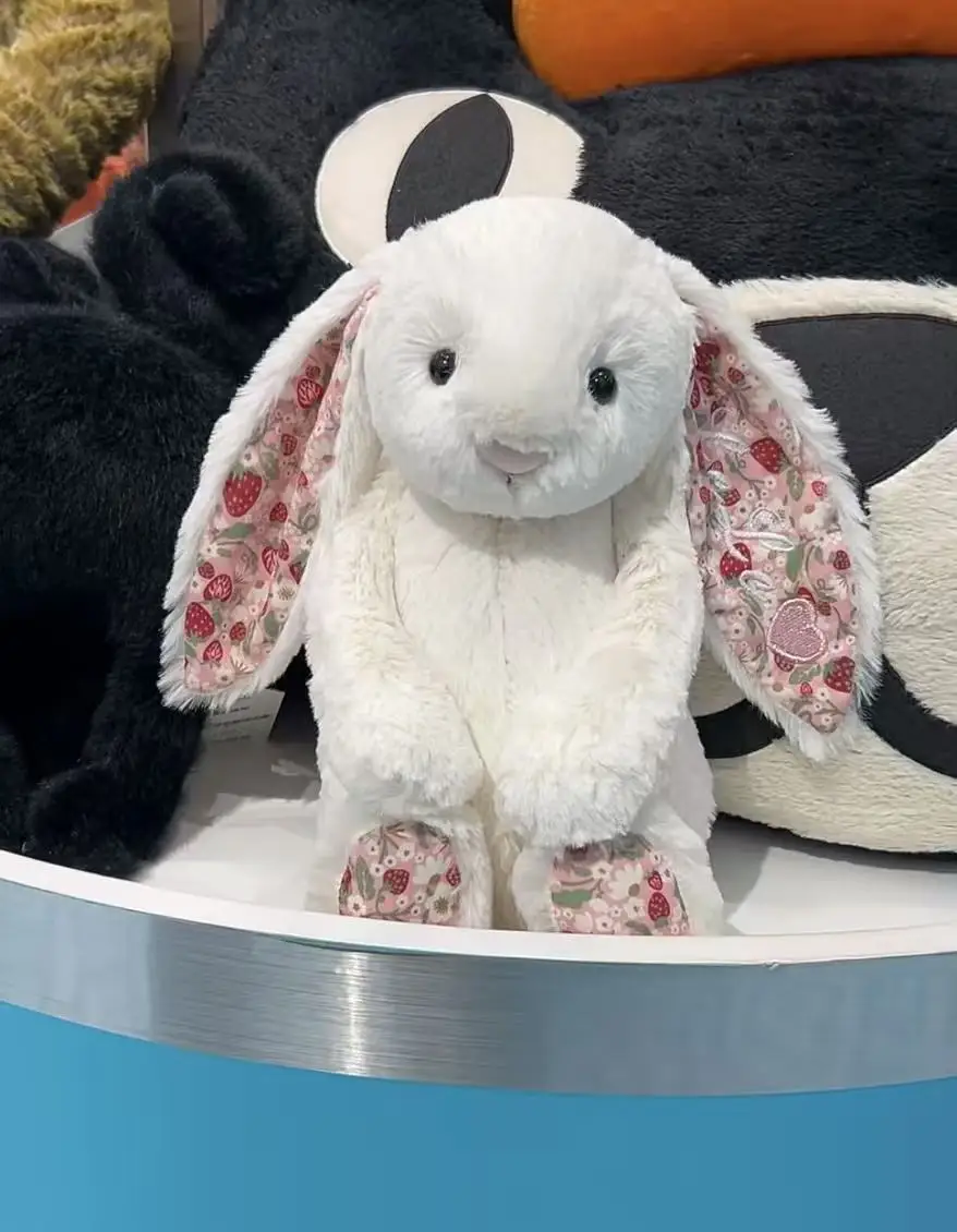 لعبة بوني أرنب قطيفة مع آذان زهرية دمية محشوة كاواي وسادة أريكة ناعمة هدية عيد ميلاد للأطفال ديكور الغرفة