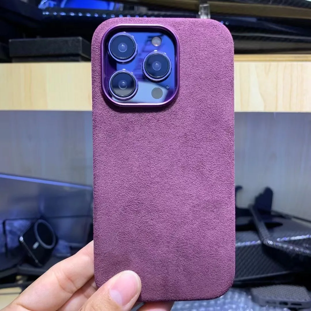 YTF-carbon for iPhone 11 12 13 14 15Pro Max MagSafe case Artificial Leather iPhone 15 Suede Fabric Leather case.