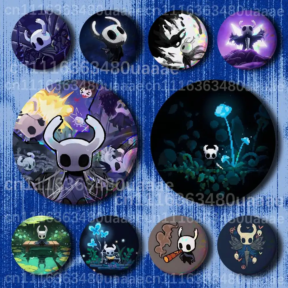Sea of Sorrow H-Hollow Knight 25-75mm Tinplate Soft Button Pin Brooch for Hat Bag Creative Jewelry Gift Lapel Badge