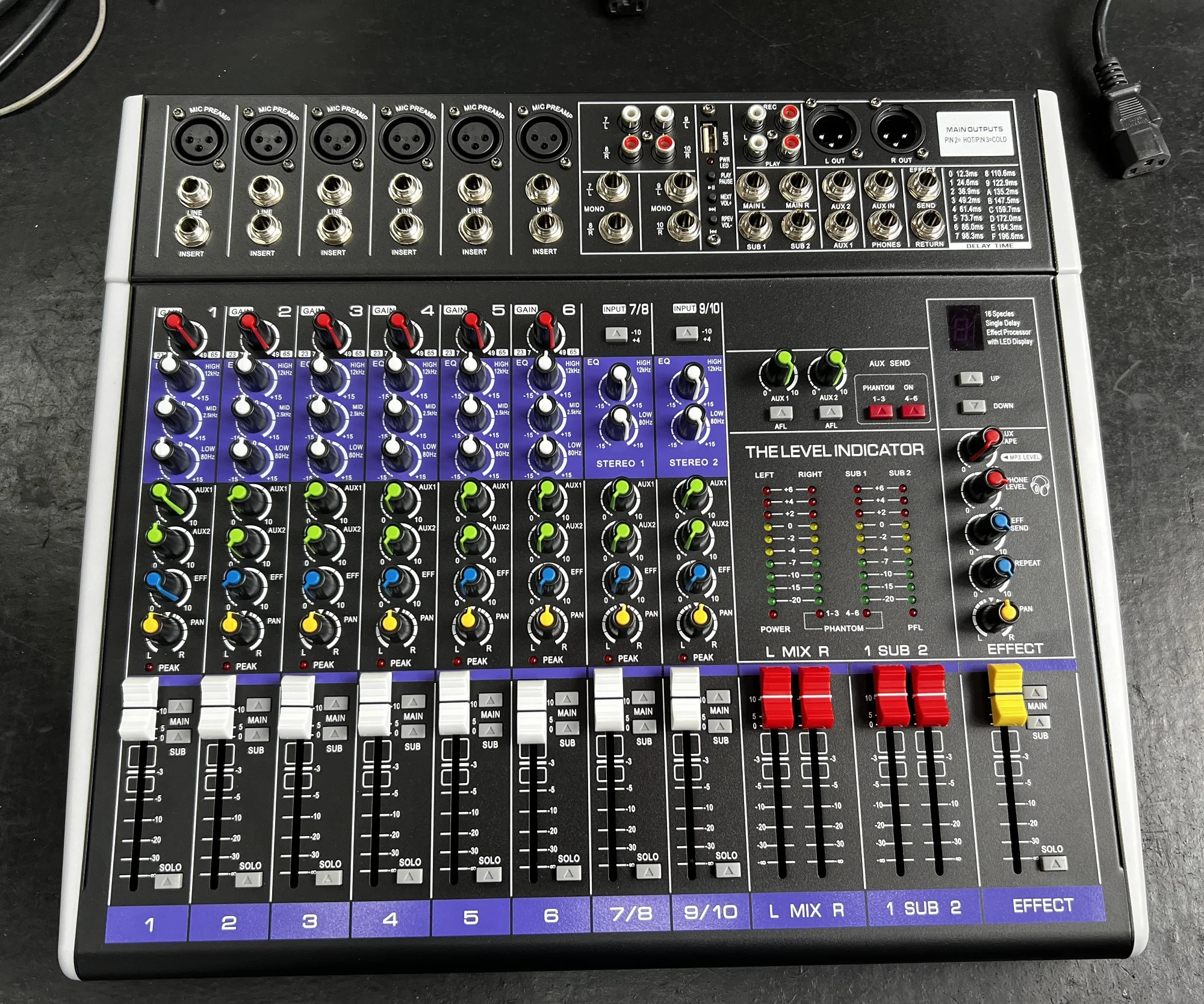 BX102 Professional mixing console 10-Channel Audio Mixer mp3 16 delay effect processor Sound Music Equalizer for Audio Systems