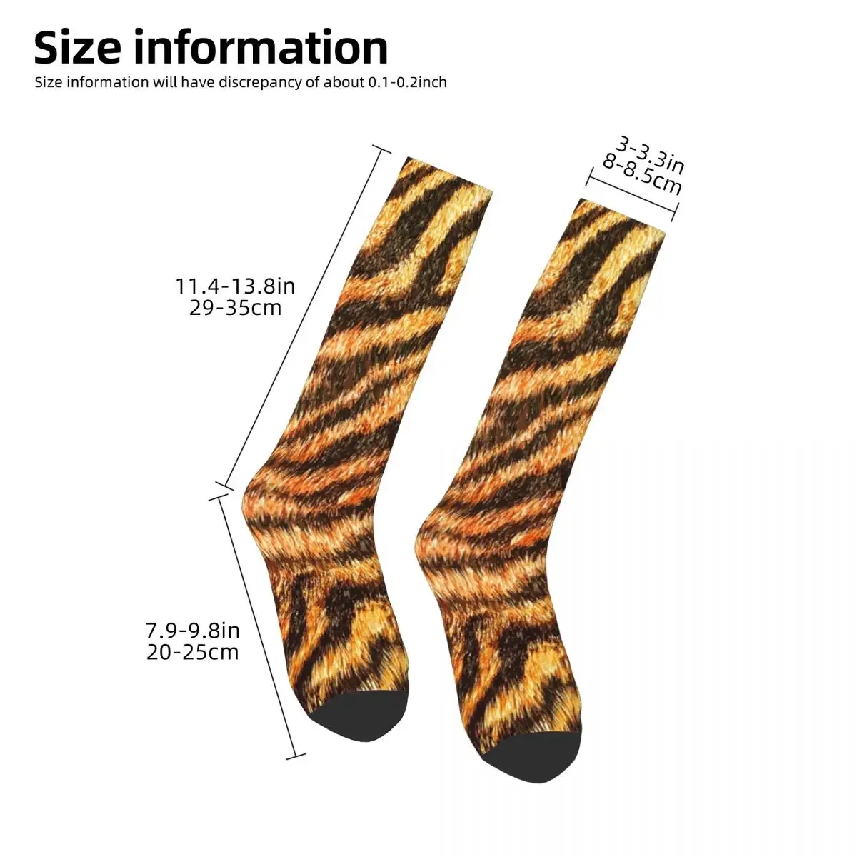 Bengal Tiger Fur Wildlife Print Pattern Socks Harajuku Stockings All Season Long Socks for Man's Woman's Birthday Present