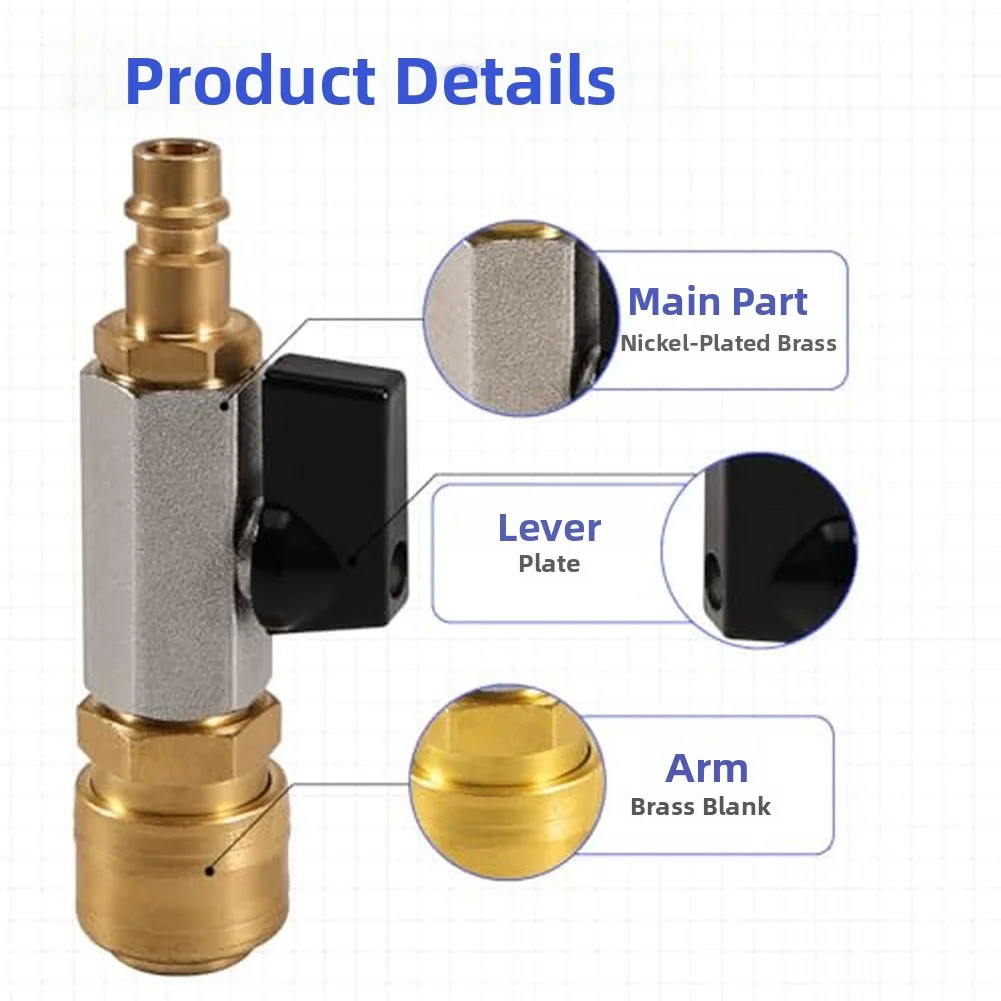 Quick Change Air Coupling Set Air Connector Air Hose Connector Corrosion-resistant Brass Metallic Sealing Surfaces