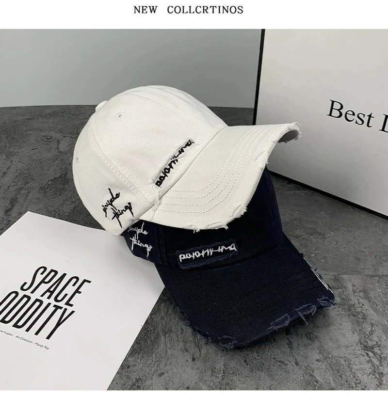 Vintage Washed Baseball Cap für große Kinder, modische Sonnenmütze mit Buchstabenstickerei für Frühling und Sommer, Streetwear-Hüte für Herren. – Detail 13