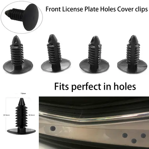 전면 번호판용 구멍 범퍼 플러그 클립, 4x7mm 구멍 커버, 0.650 인치 22.7mm x 18.9mm 구멍에 적합, 6-7mm 패스너 클립 전면 번호판용 구멍 범퍼 플러그 클립, 4x7mm 구멍 커버, 0.650 인치 22.7mm x 18.9mm 구멍에 적합, 6-7mm 패스너 클립