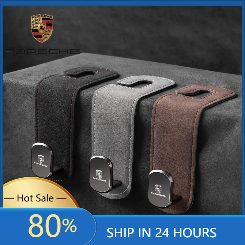 

Interior Stickers Fot Porsche Suede Car Seat Back Hidden Hook Hanger Bag Storage Holder For Porsche Boxster Cayman Cayenne 911 M