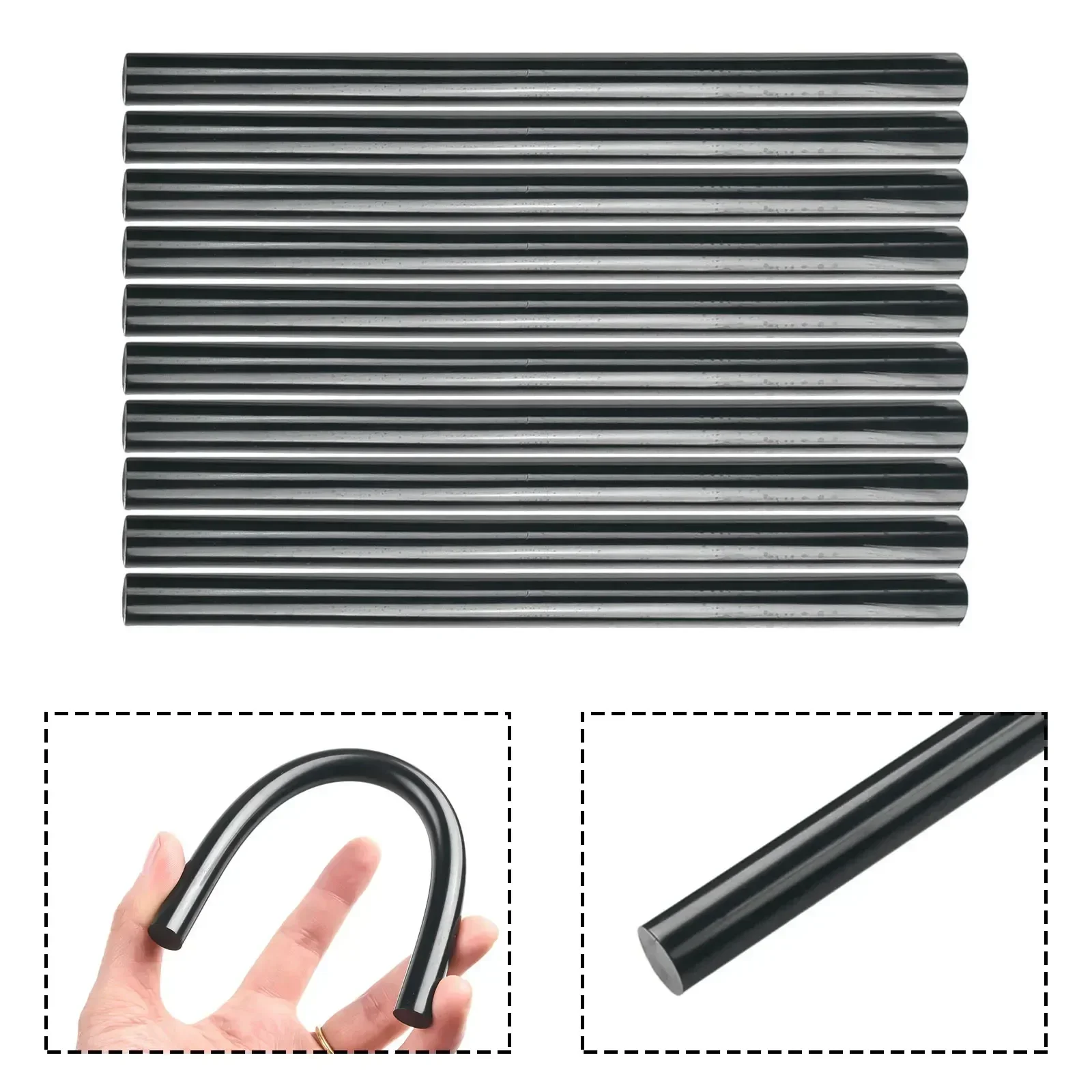 10 шт. 11*200 мм клей для ремонта вмятин автомобиля, без покраски, съемник для ремонта вмятин, черная термоплавкая полоска, инструменты для ремонта клея