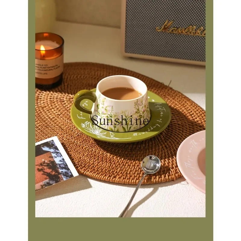 Light luxury coffee cup and saucer set gift box couple housewarming gift mug birthday gift