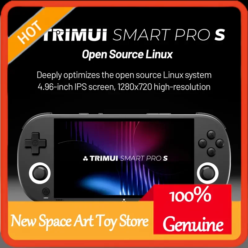 Trimui Smart pro S وحدة تحكم ألعاب محمولة 4.96 بوصة 720p HD IPS شاشة ريترو ممر الألعاب لاعب هدية مثالية للأطفال