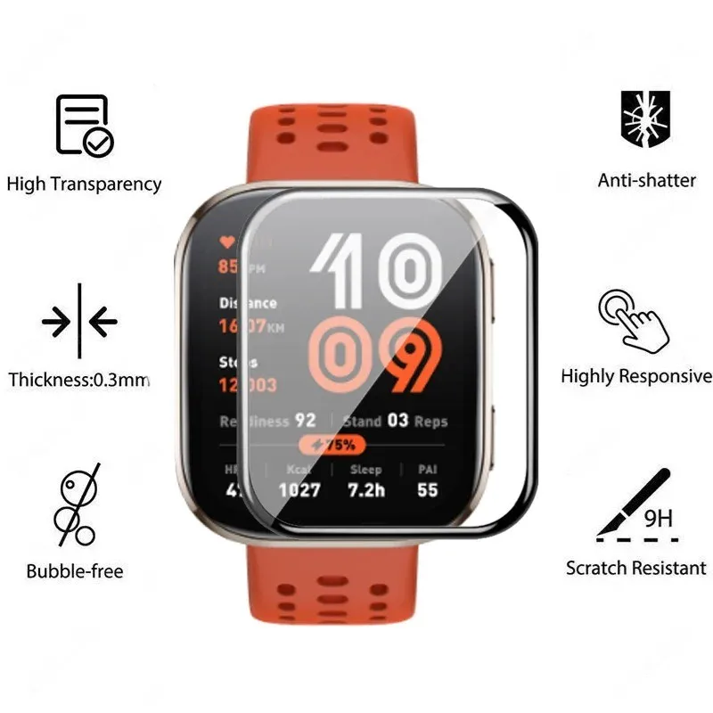 HD Watch Cover Film for Huami Amazfit Bip 6 Bip5 Bip3 3Pro/BipU/UPro Full Coverage Protective Film