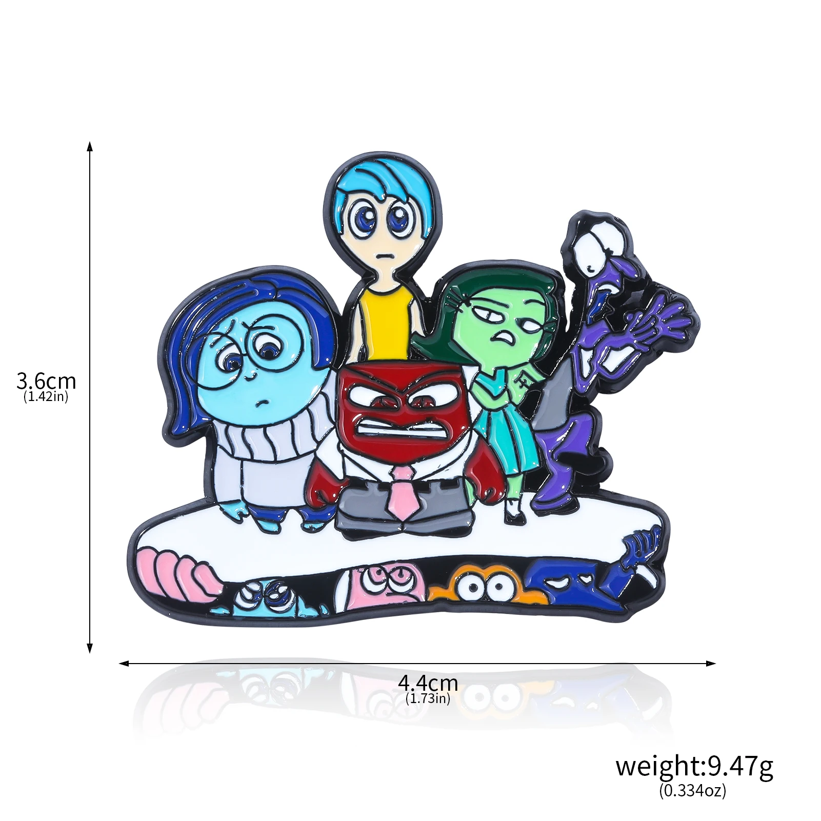 الفيلم داخل خارج 2 المينا دبابيس بروش معدني Kawaii الفرح الحزن الغضب الايبوكسي بروش للملابس دبابيس التلبيب اكسسوارات