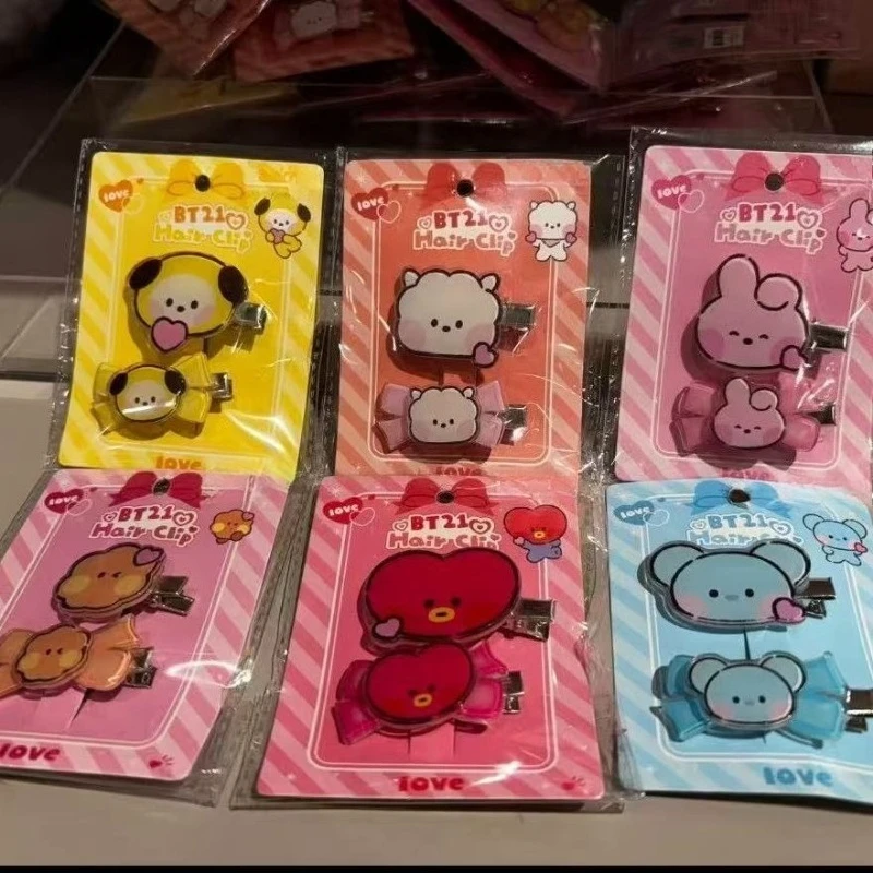 BT21 koya RJ Shooky Mang Chimmy Tata Cooky High Color Value Creative Distinctive Hairpin Headwear Acrylic Bangs Broken Hairpin view 2