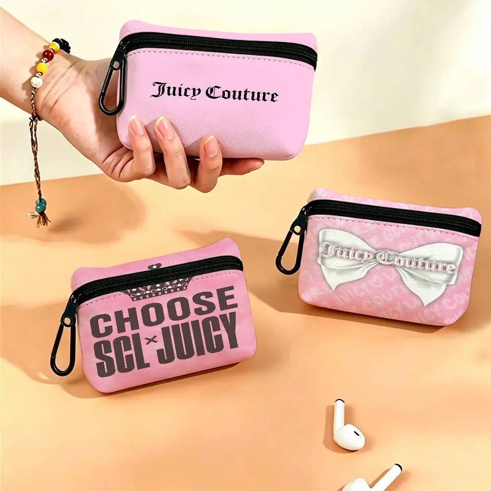 J-Juicy-Couture Y2K-Glam Wear-resistant Oxford Cloth Coin Purse Portable Backpack Hanging Card Storage Bag