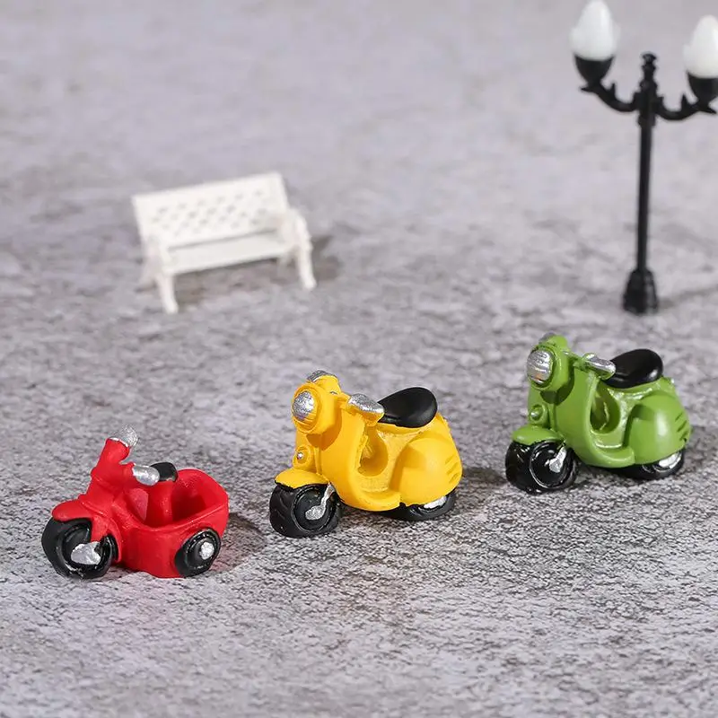 Miniature Motorcycle Toy Miniatura Garden DIY Decoration Mini Resin Craft Ornaments