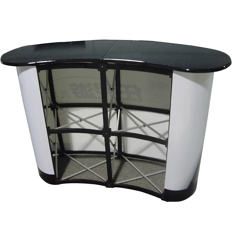 2x2 Portable Pop Up Trade Show Display Exhibition Counter Promotion Podium Table Stand Booth with Wall Carry Bags