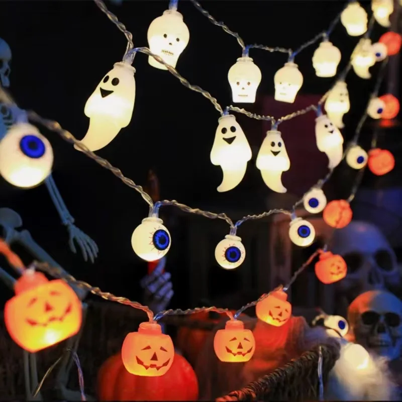 1,5 M 10LED Halloween LED Lichterkette Horror Augäpfel Kürbis Spinne Fledermaus Schädel Lampe Süßes Oder Saures Happy Halloween Party decor – Detail 12