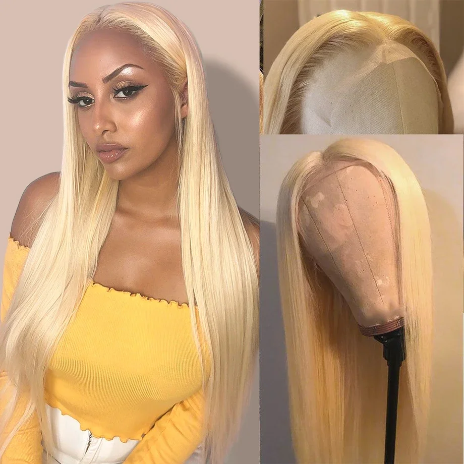 36 Inch Straight Lace Front Wig 613 Blonde 13x4 13x6 HD Transparent Frontal Wigs For Women Pre Plucked Remy Brazilian Human Hair