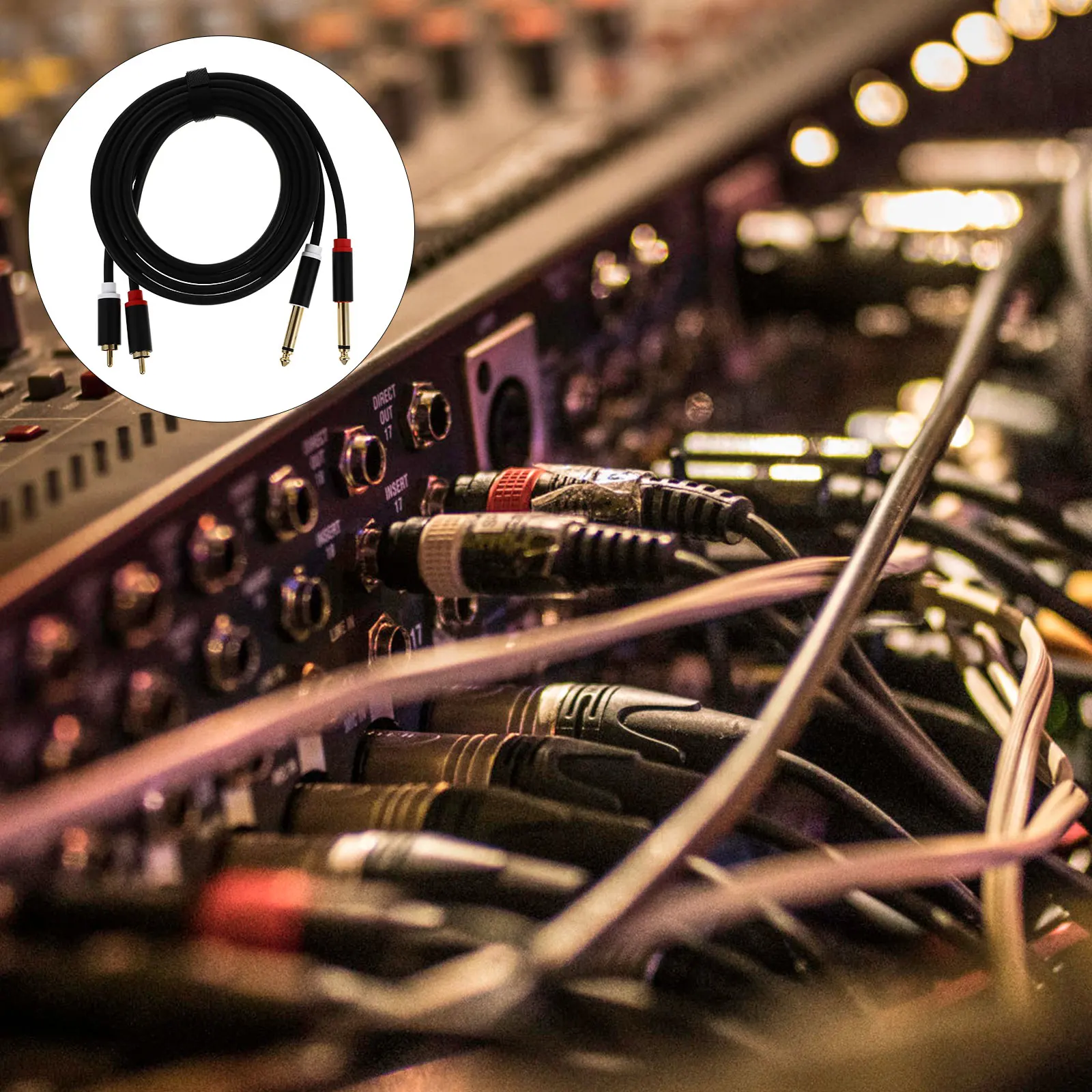 

1pc Audio Cable Mixer Recorder Amplifier Cable Durable Aluminum Alloy Anti-Interference Black For Dvd Speaker Mic