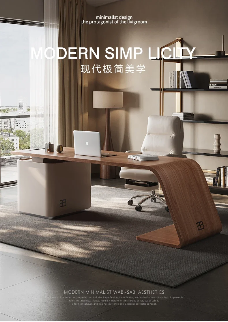 Italian solid wood desk home study computer writing desk