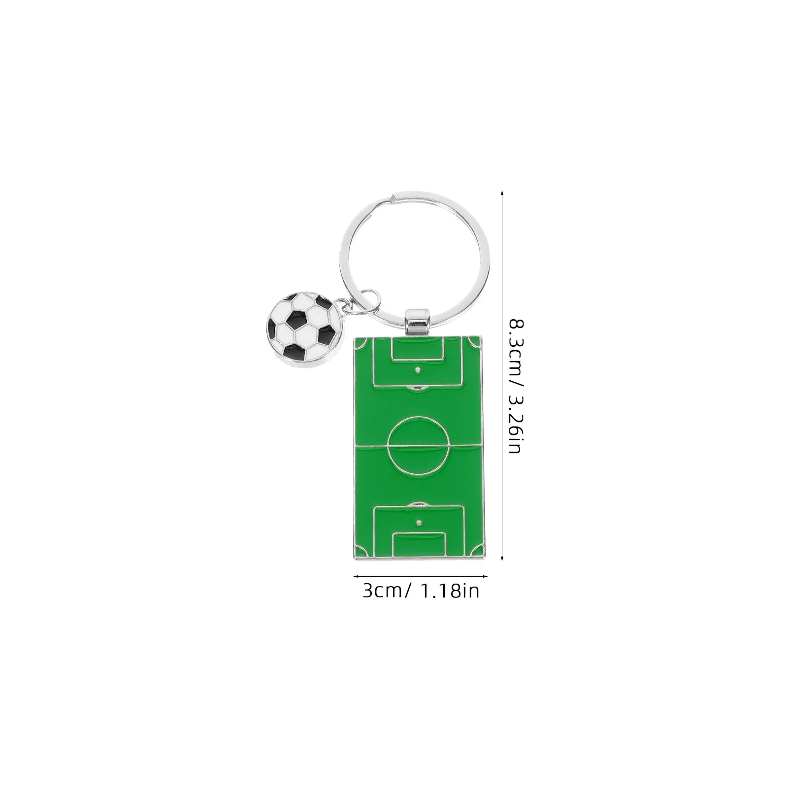 2Pcs Cartoon Football Field Pendant Zinc Alloy Mini Soccer Stadium Keychain for Keys Bags Phones Gifts Sports Fans Creative