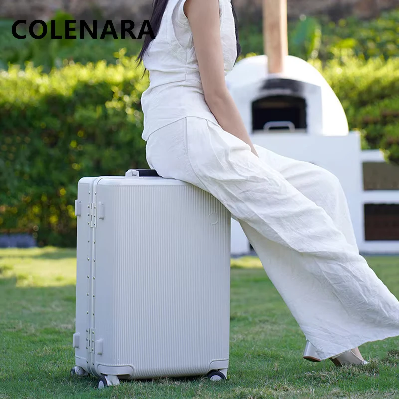 COLENARA Suitcase PC Boarding Box Large Capacity Trolley Case Aluminum Frame Password Box 20