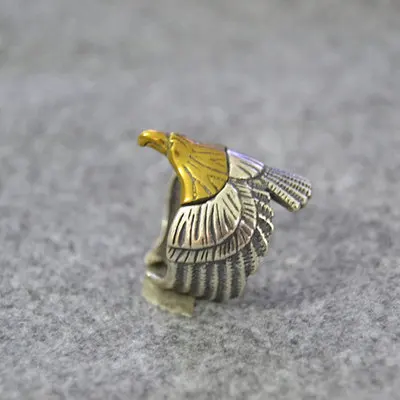 

Ethnic Style Silver Jewelry Eagle Spreading Wing Ring Men's Fashion Creative Retro Single Ring