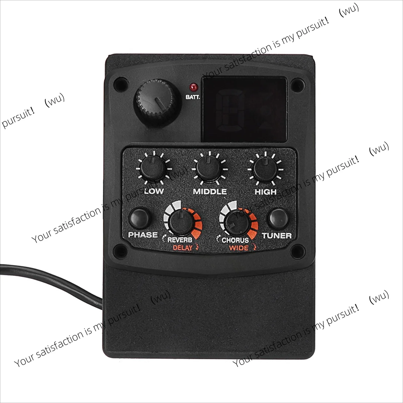 for Acoustic Guitar Preamp Piezo Pickup 3-Band EQ Equalizer LCD Tuner Reverb Delay Chorus Wide Effects 6.35mm