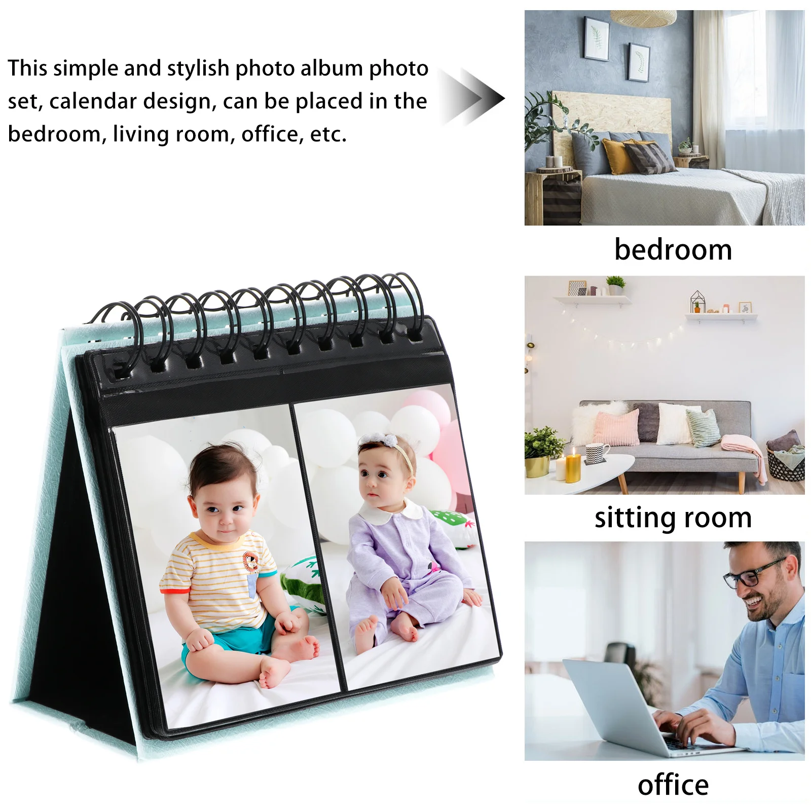 

17 Pages Mini Photo Album 68 Pockets Pvc Calendar Desk Stand For Wedding Baby Graduation Travel Snap Pictures Loose-Leaf Storage