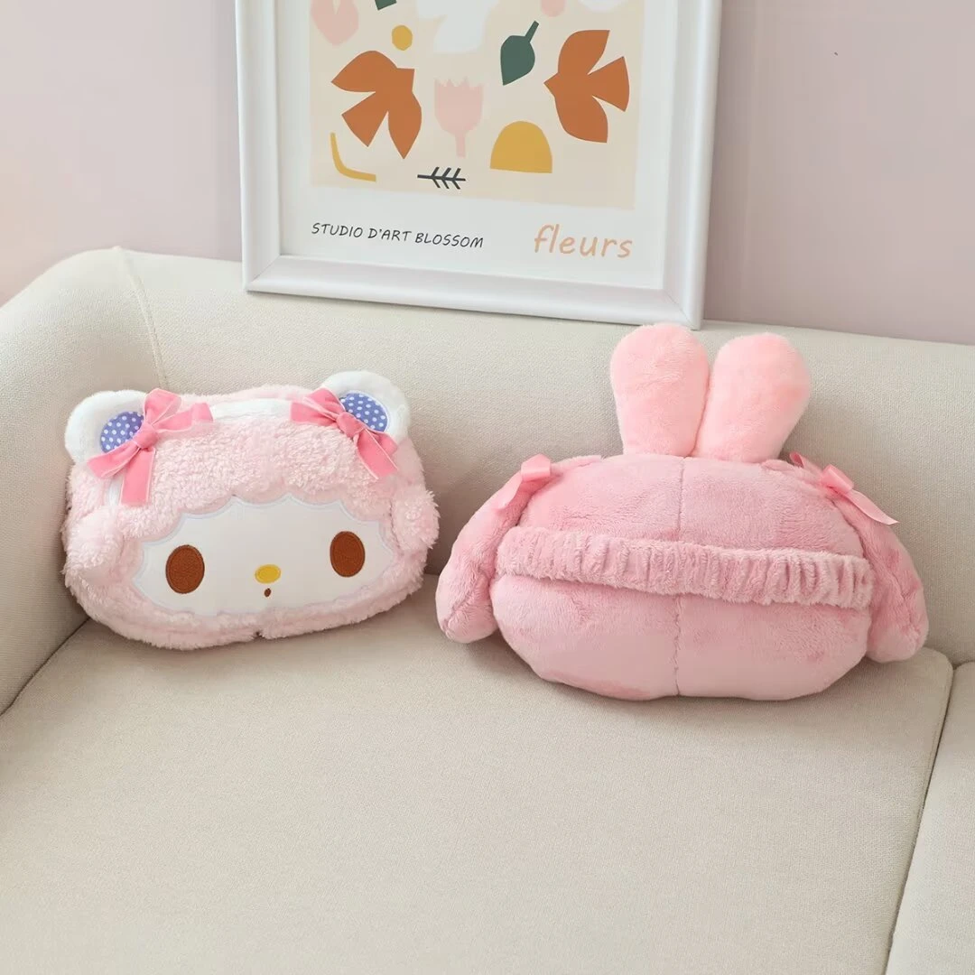 Lovely My Melody Headrest Cushion Car Seat Belt Cover Cartoon My Sweet Piano Pillow Comfortable Kawaii Car Decor Girl