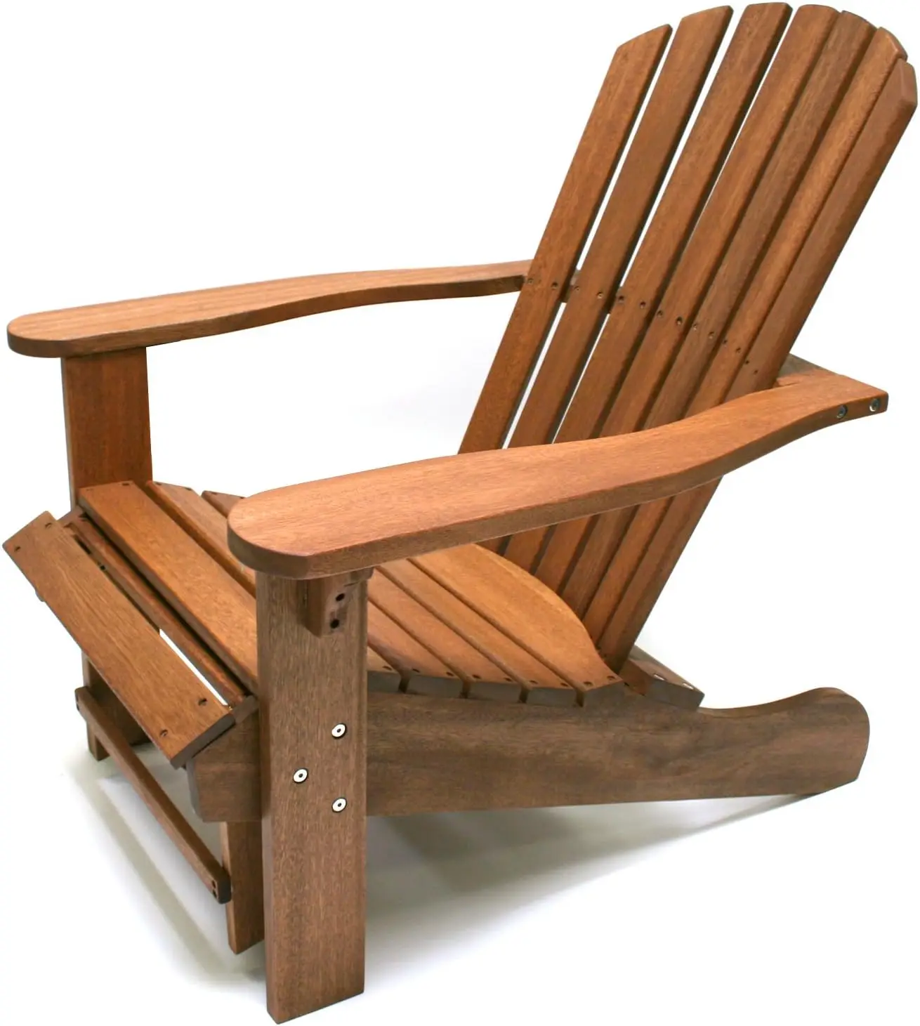 3111 Eucalyptus Adirondack Chair and Built In Ottoman