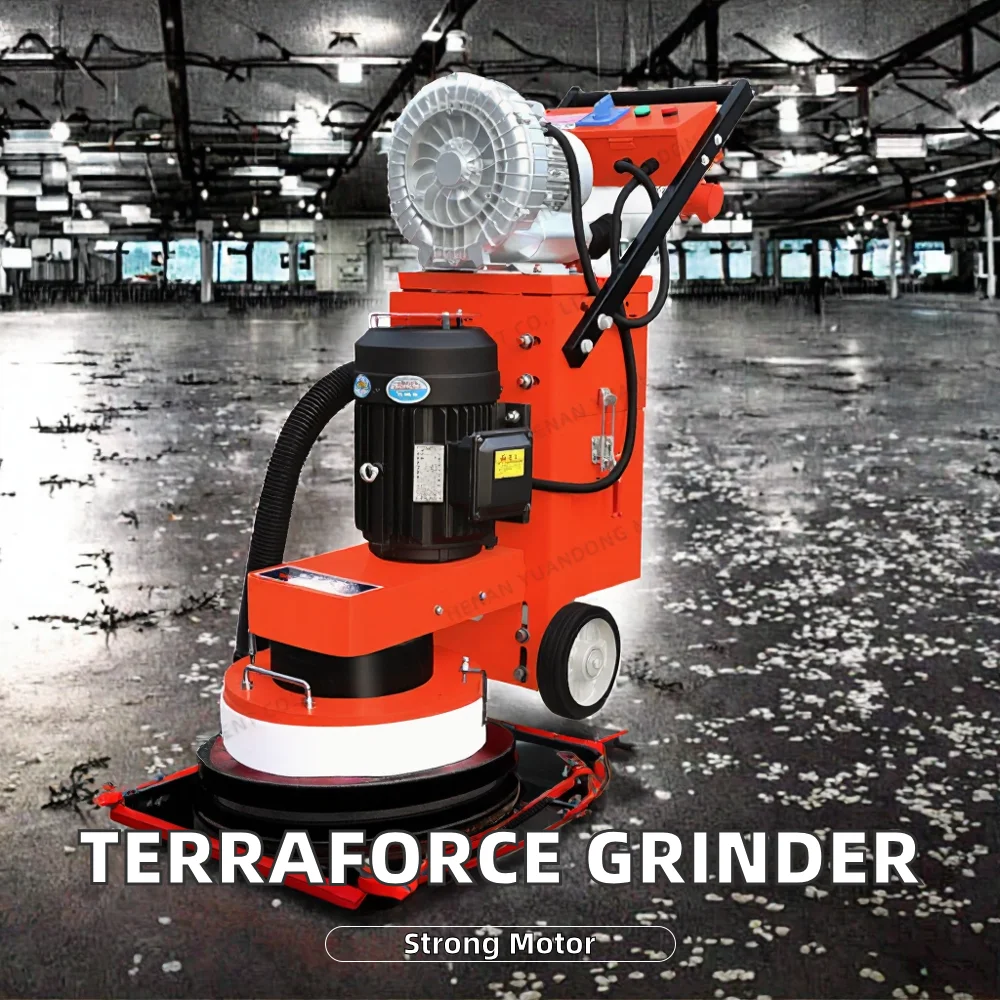 380V Planetary Walk Behind Concrete Grinder 680mm Commercial Floor Polishing Machine with Dust Shroud