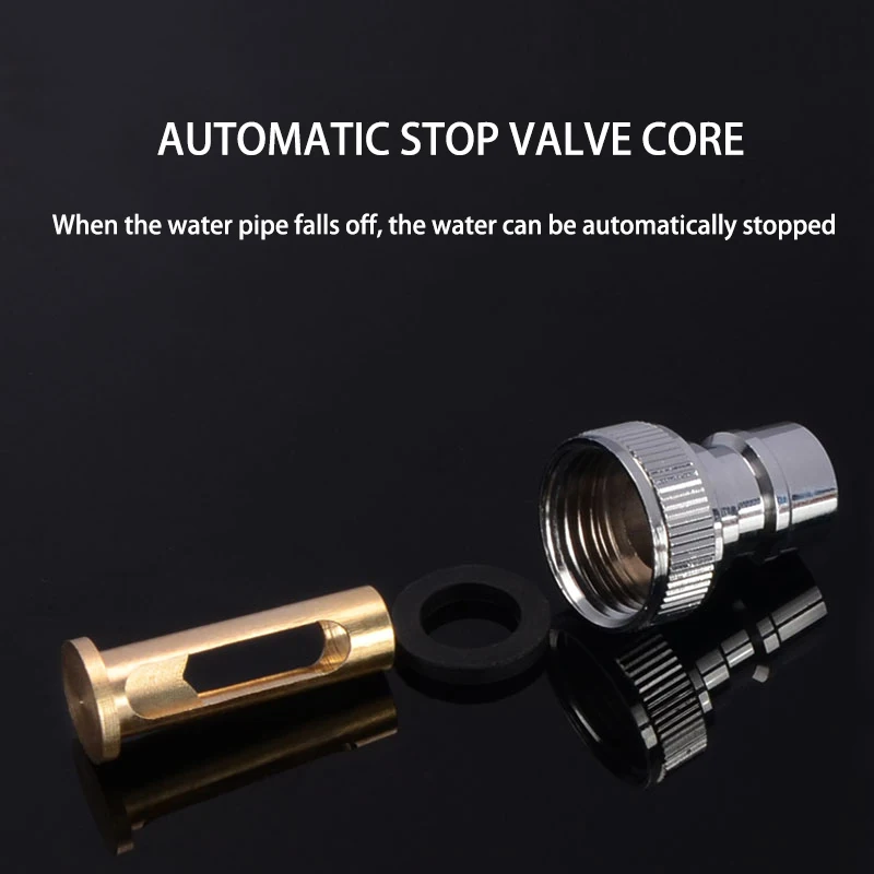 Adaptador Faucet fêmea com válvula de retenção, Tap Joint, máquina de lavar roupa Connect, Inlet Pipe, Falling Off, Automatic Water Stop, 1/2 ", 3/4"