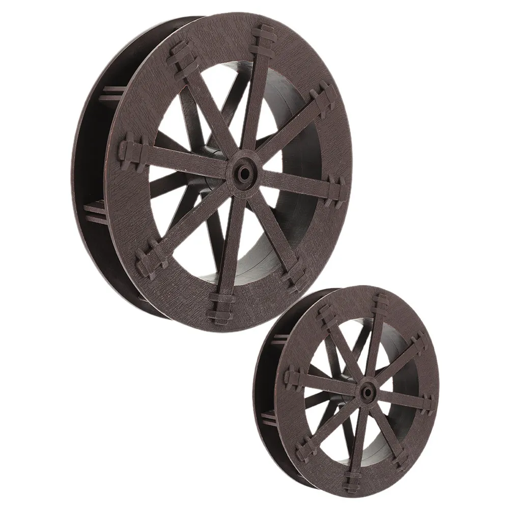 2Pcs Feng Shui Wheel Micro Landscape Small Water Wheel DIY Table Fountain Fish Tank Fountain Accessory Photo Prop