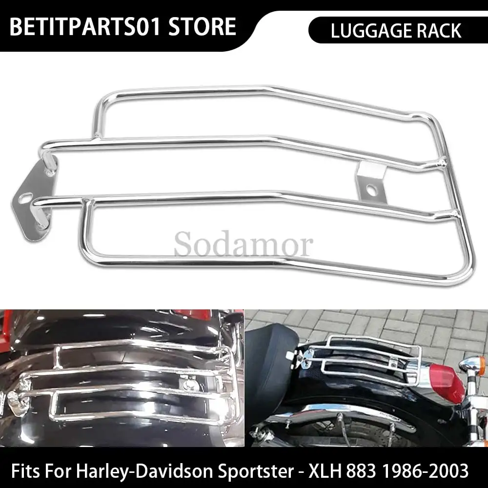 

Motorcycle Accessories Steel Solo Rear Luggage Rack Carrier Chrome Fits For Harley-Davidson Sportster Hugger - XLH 883 1987-2003