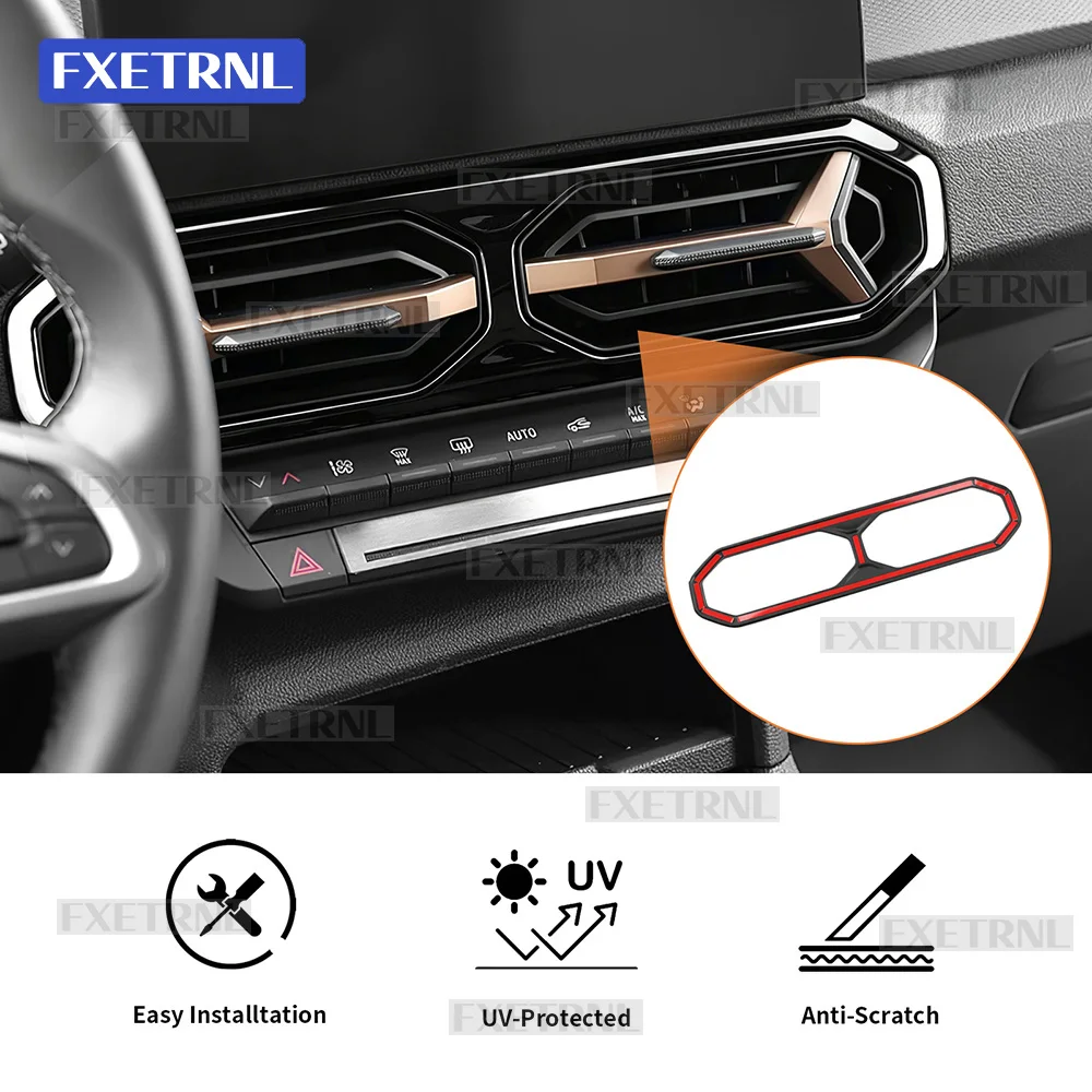 ABS Carbon fibre pattern For Dacia Duster 3 2024 2025 2026 Car Center Air Outlet Sticker for Dacia Bigster 2025 2026 Accessories - view 6