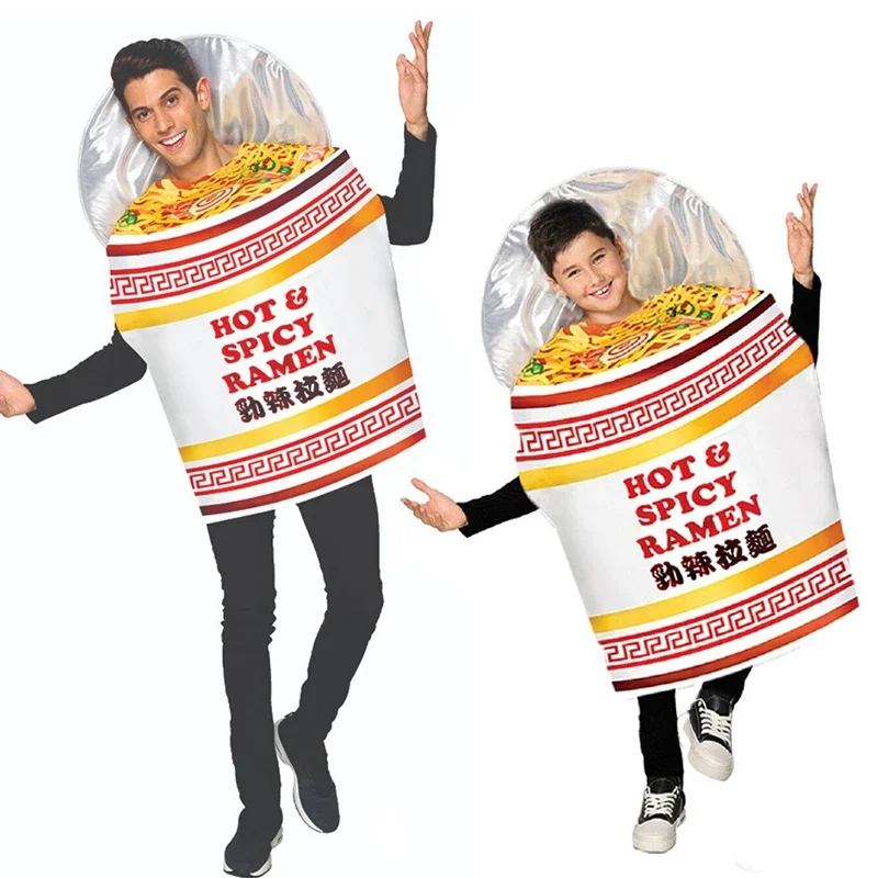 للجنسين الطفل الساخن والتوابل رامين زي الكبار المعكرونة الصينية الزي ل حفلة تنكرية الكرة فستان بتصميم حالم هالوين زي OA970