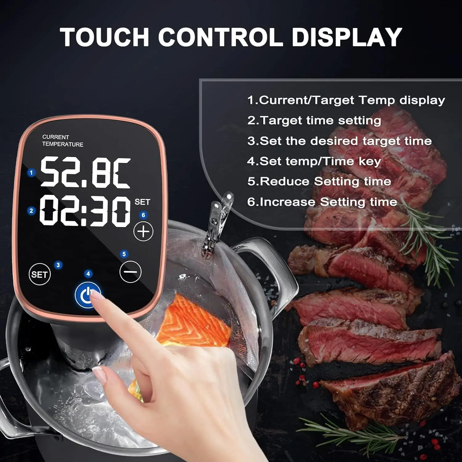 FP01 Electric Household Thermostatic Low-Temperature Sous Vide Stick Steak Cooker Compact Kitchen Appliance view 4