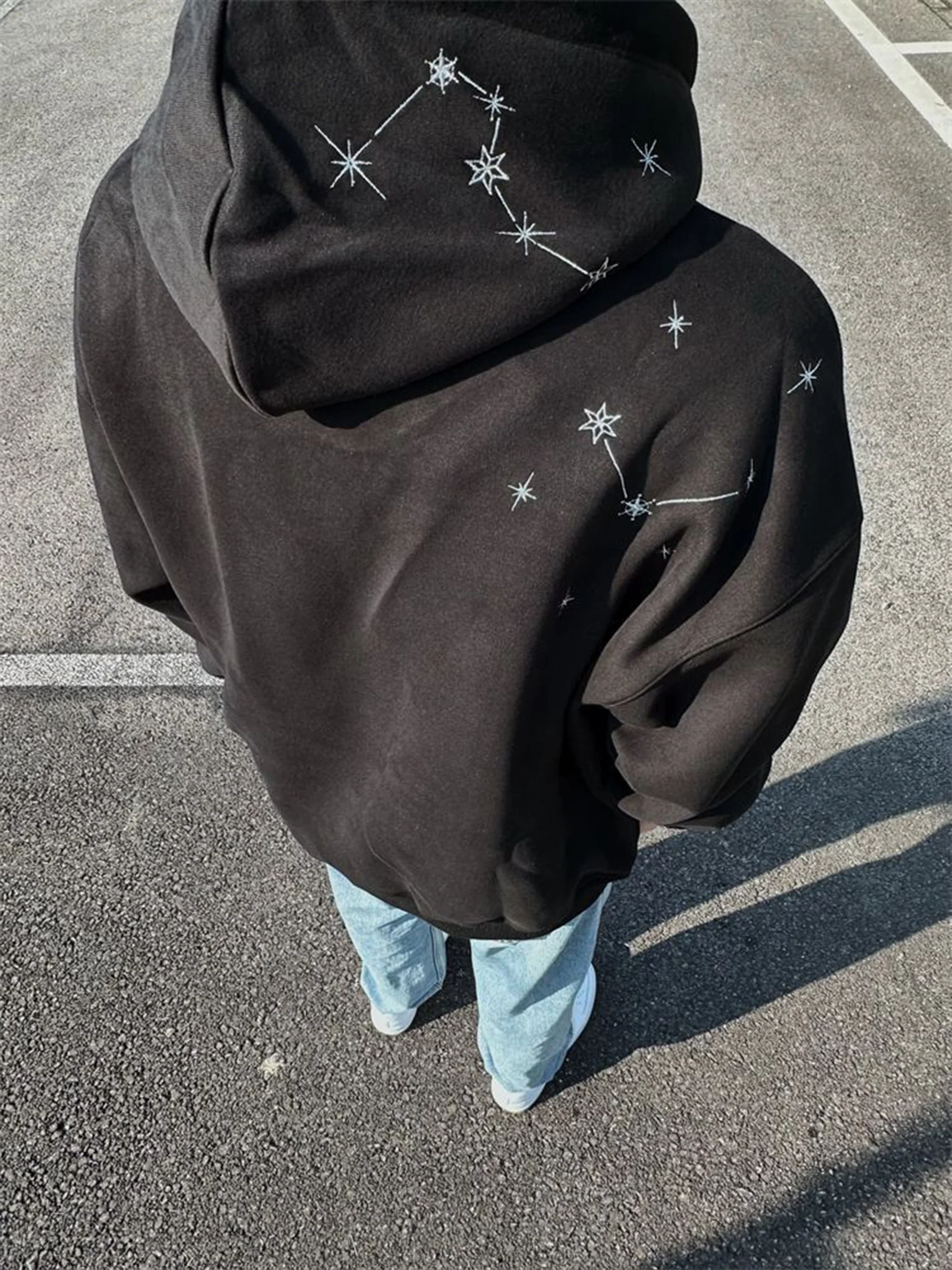 

Толстовка с капюшоном с вышивкой в американском стиле High Street Lazy Sle, модный топ Cleanfit Jaet для мужчин и женщин, осенне-зимний дизайн