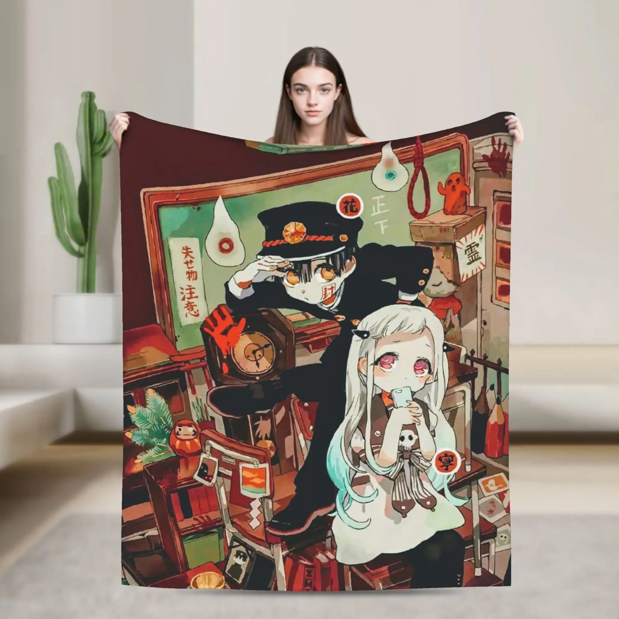 

Hanakos Kuns Fleece Throw Blankets Yashiro Nene Anime Blankets for Sofa Car Warm Bed Rug