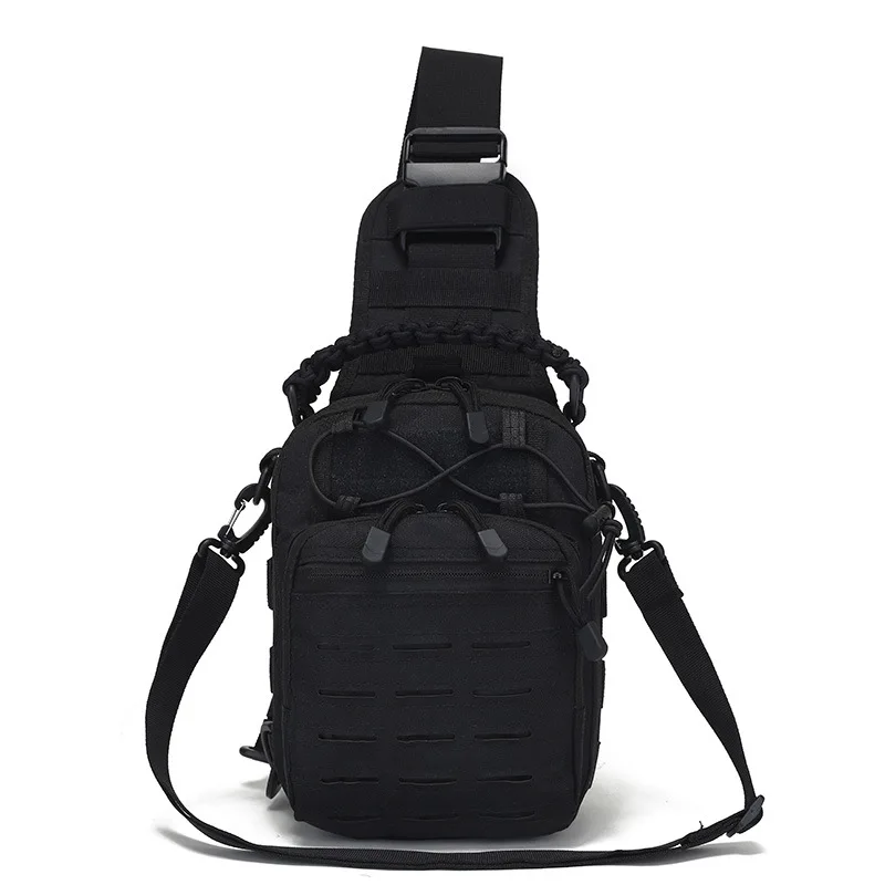 Men Cross body Shoulder Chest Bag Sling Backpack Travel Outdoor Sports Climb Military Laser punching Male Messenger Side Bag