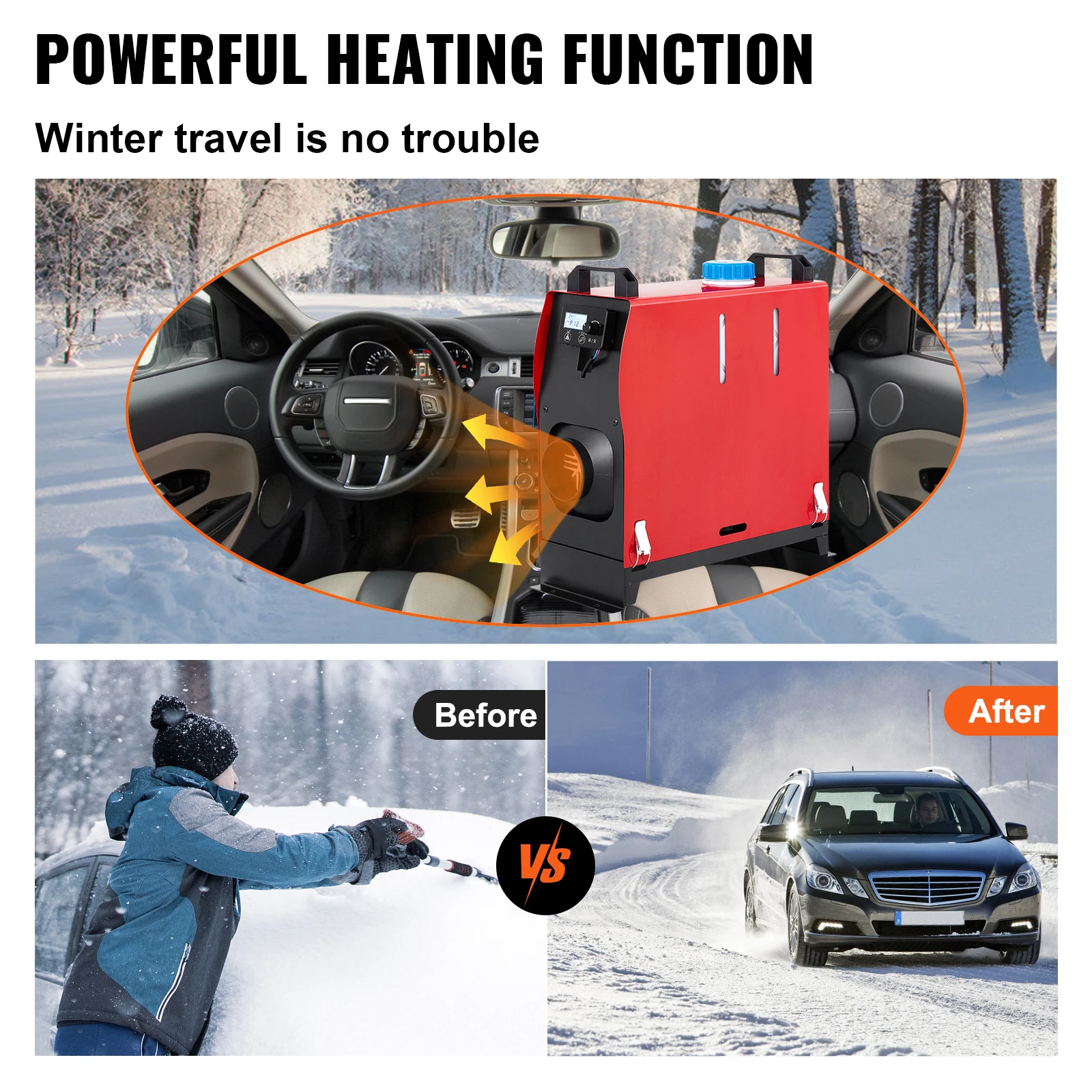 VEVOR Diesel Heater 12V Diesel air Heater Muffler 8KW Diesel Air heater with Remote Control for Car Trucks Motor-Home Boat Bus