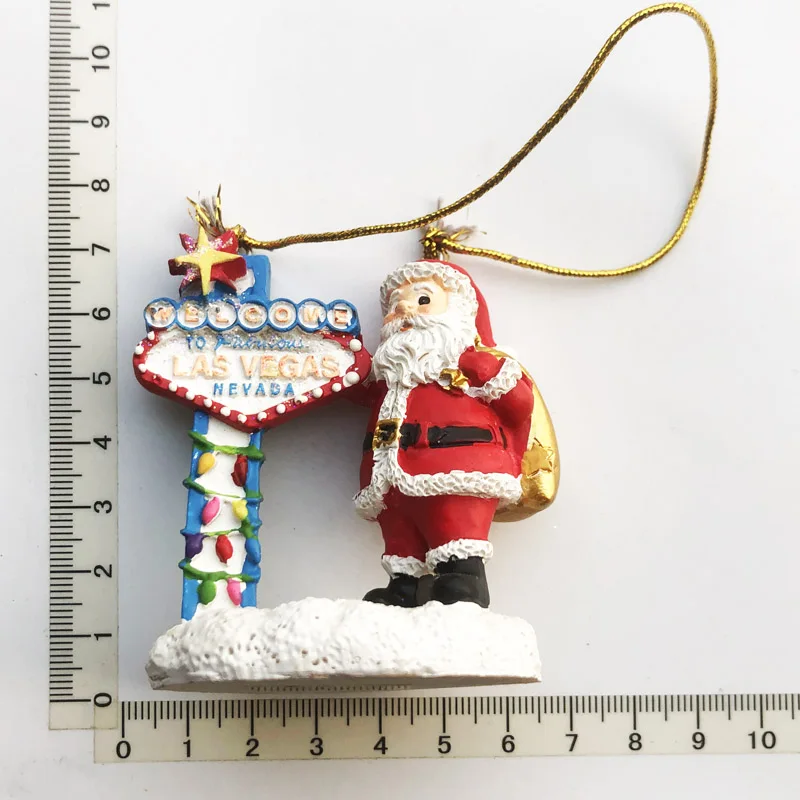 Las Vegas Santa Claus Style Pendant Fridge Magnet Gift Decoration Message Sticker Travel Souvenir