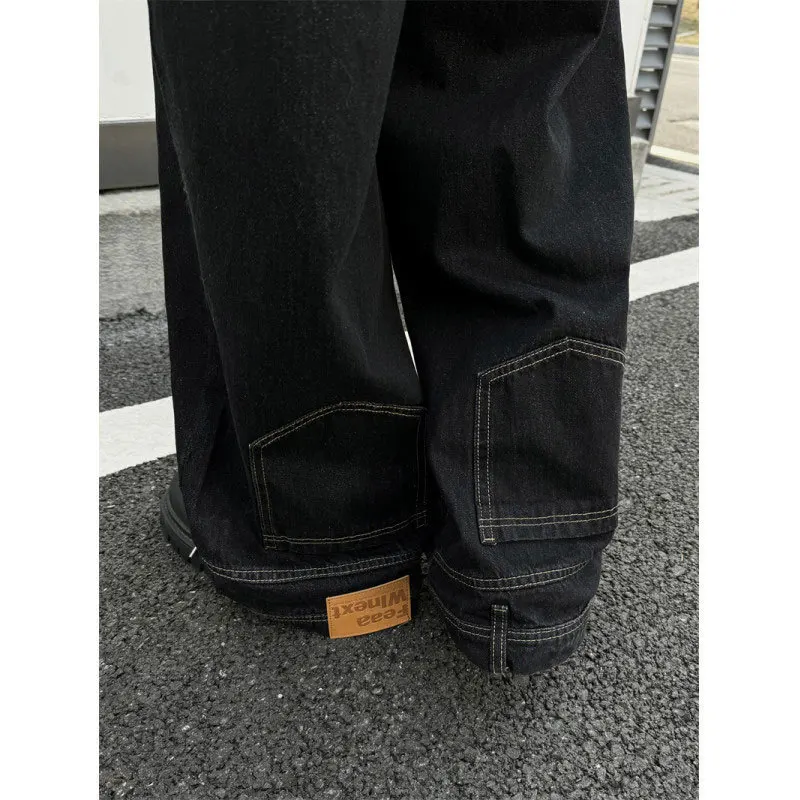 Inverted Design Denim Jacket For Men Deconstructed Niche Design Boxy Fit Jacket Street Trend Jacket Loose Coat