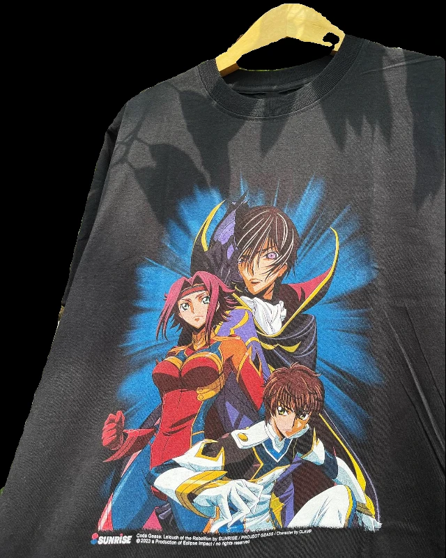 Vintage Code Geass Anime Lelouch Kallen Suzaku Sonnenaufgang Grafik T-Shirt Baumwolle Herren Damen T-Shirt Sommer Streetwear – Detail 5